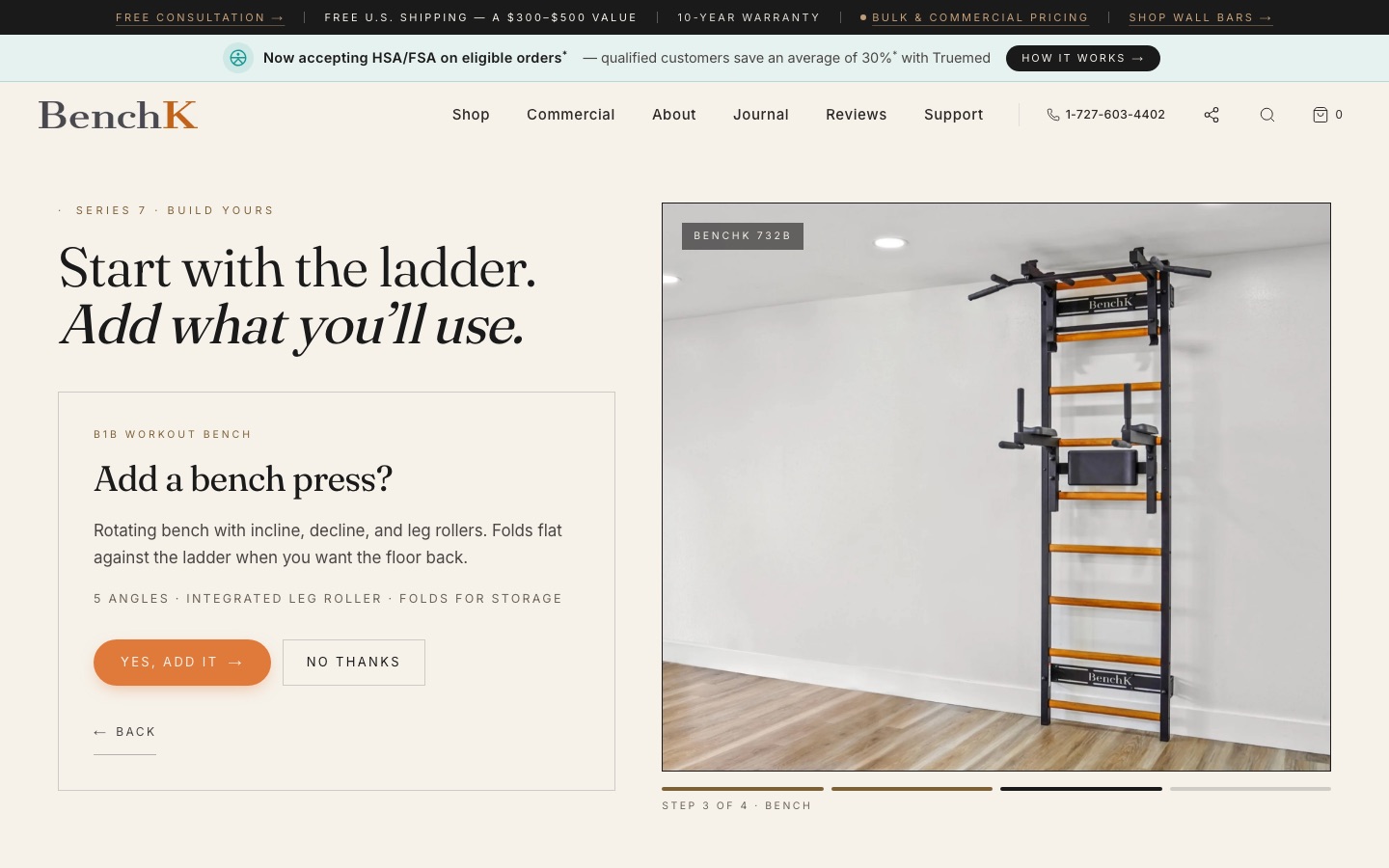 benchk.us Series 7 builder: Start with the ladder. Add what you'll use.