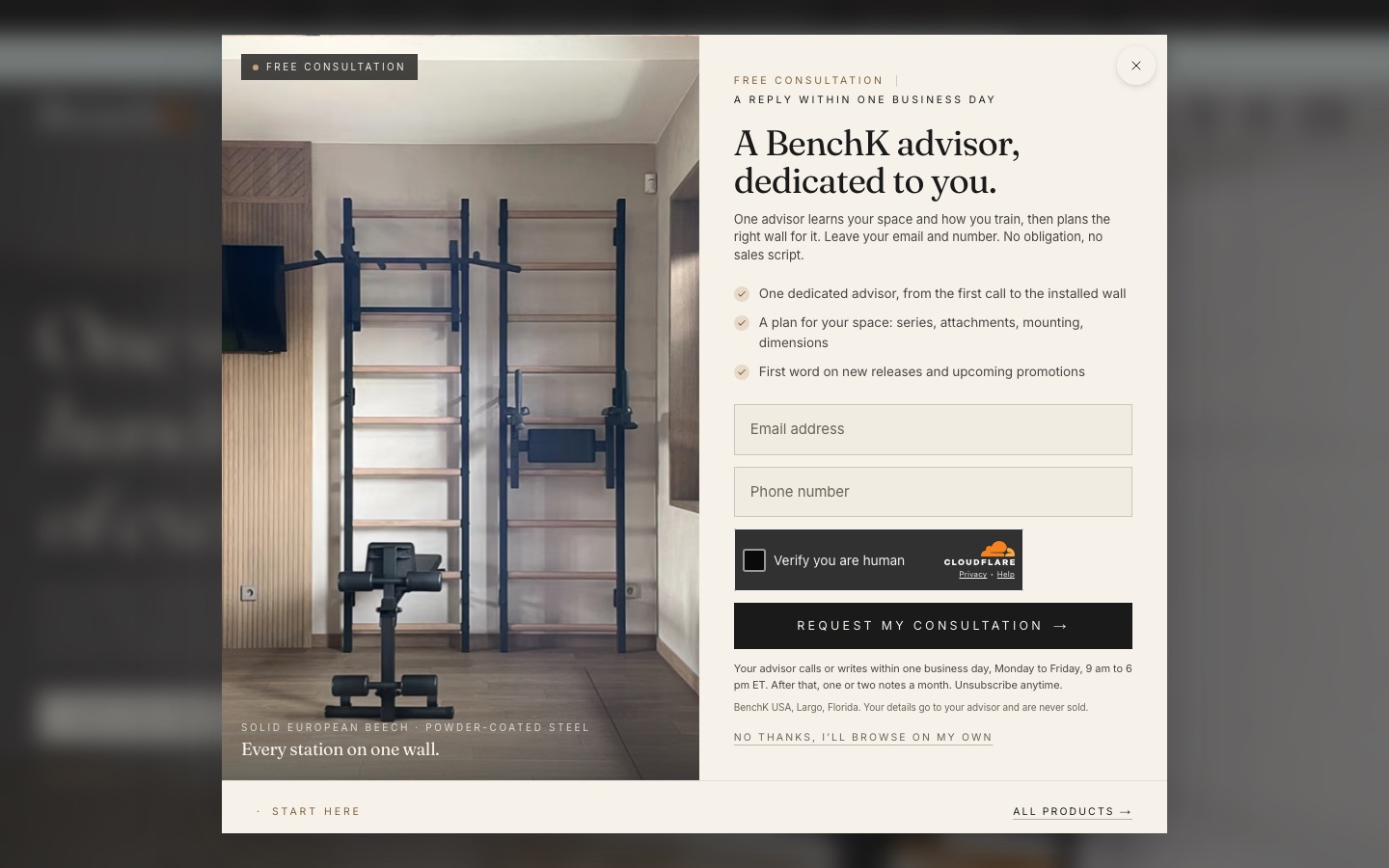 benchk.us free consultation pop-up: A BenchK advisor, dedicated to you